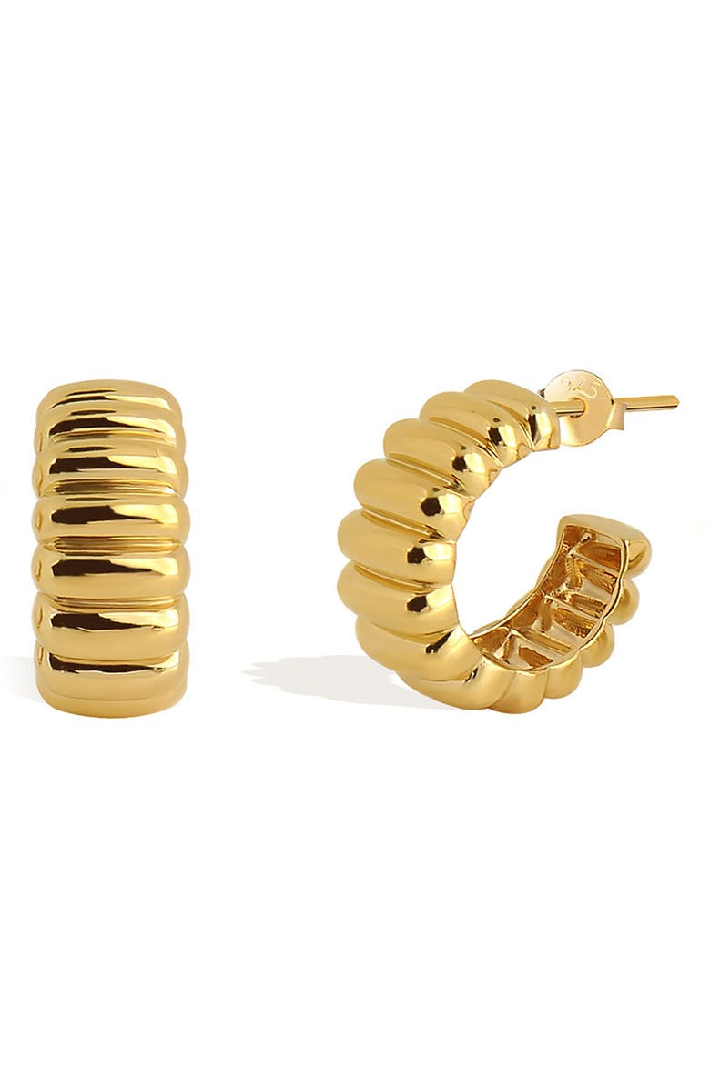 GABI RIELLE Coiled Huggie Hoop Earrings, Main, color, Gold