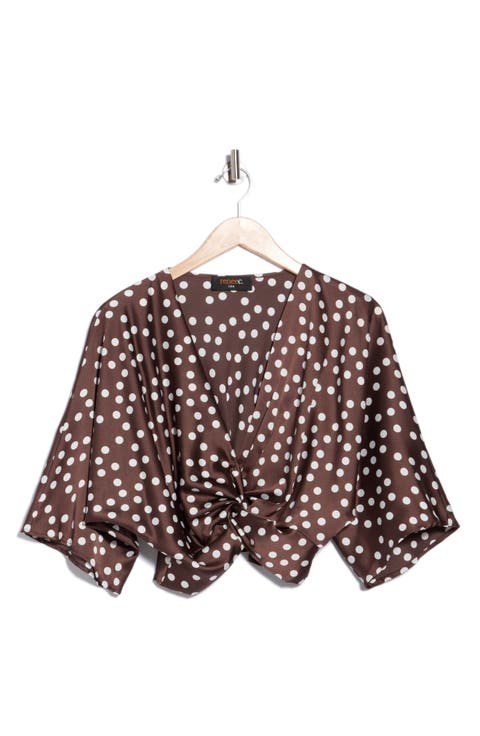 Polka Dot Front Twist Top