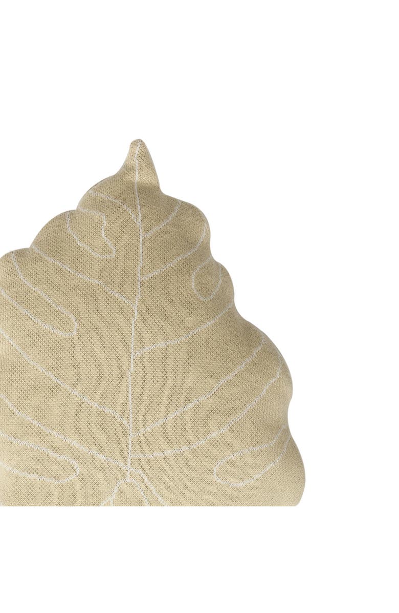 Lorena Canals Knitted cushion Baby Leaf Olive, Alternate, color, Light Olive, Natural