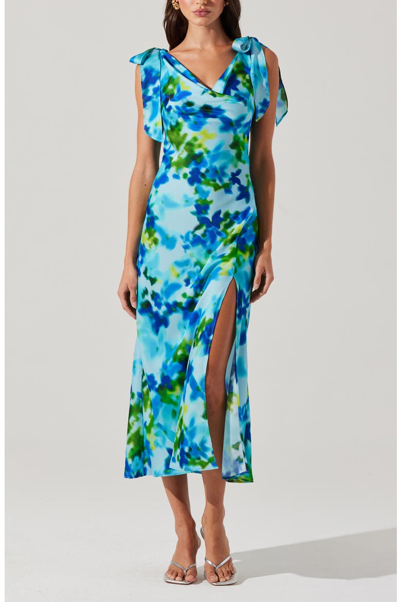 Allexina Tie Shoulder Maxi Dress, Alternate, color, WATER BLUE
