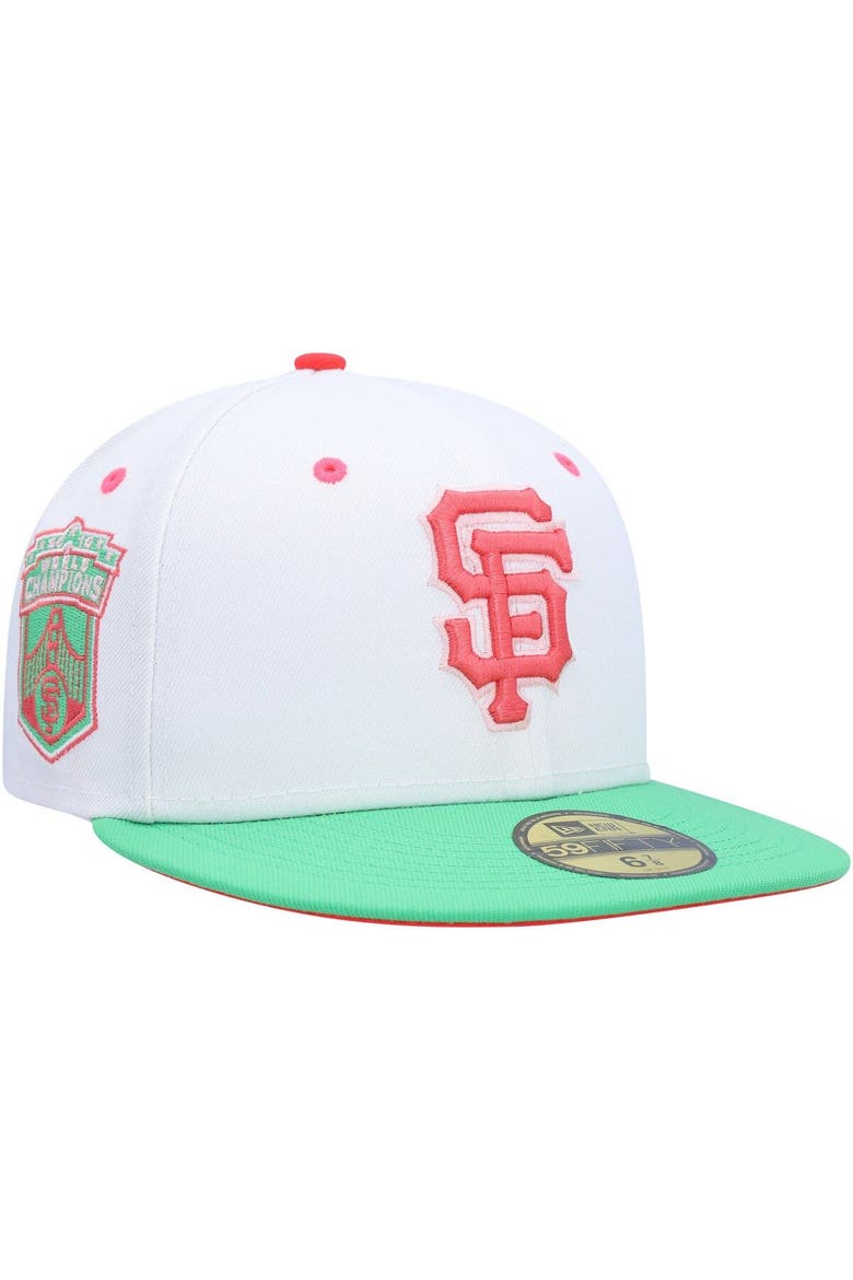 Men's New Era White/Green San Francisco Giants 2010 World Series Watermelon Lolli 59FIFTY Fitted Hat, Main, color, White
