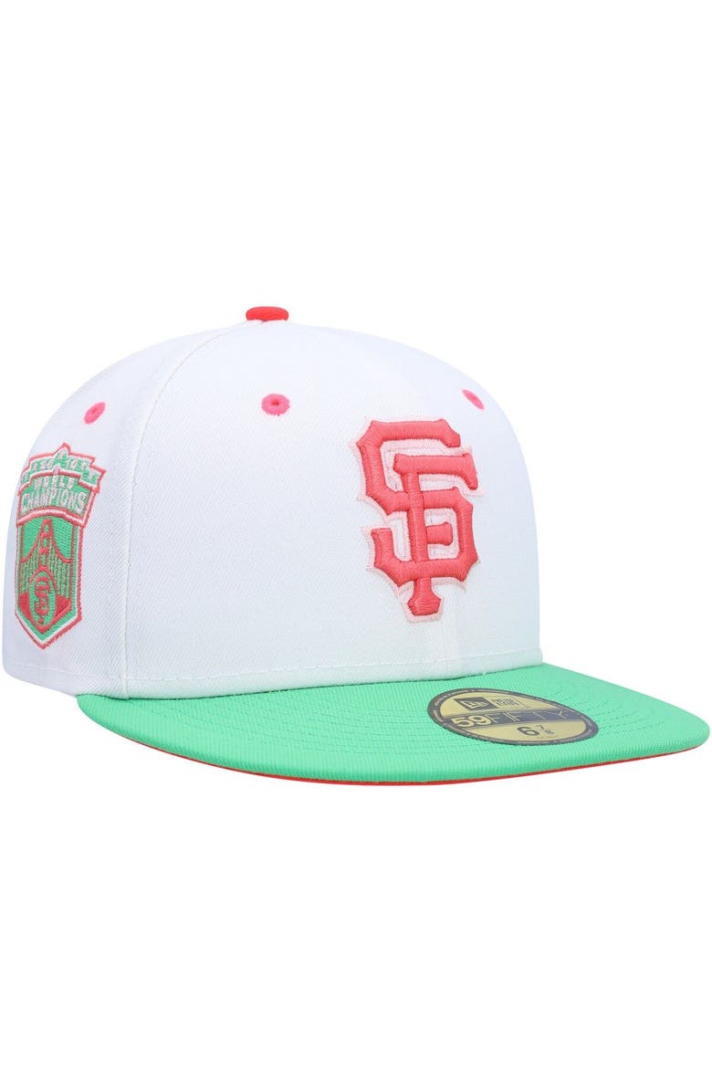 New Era Men's New Era White/Green San Francisco Giants 2010 World Series Watermelon Lolli 59FIFTY Fitted Hat, Main, color,