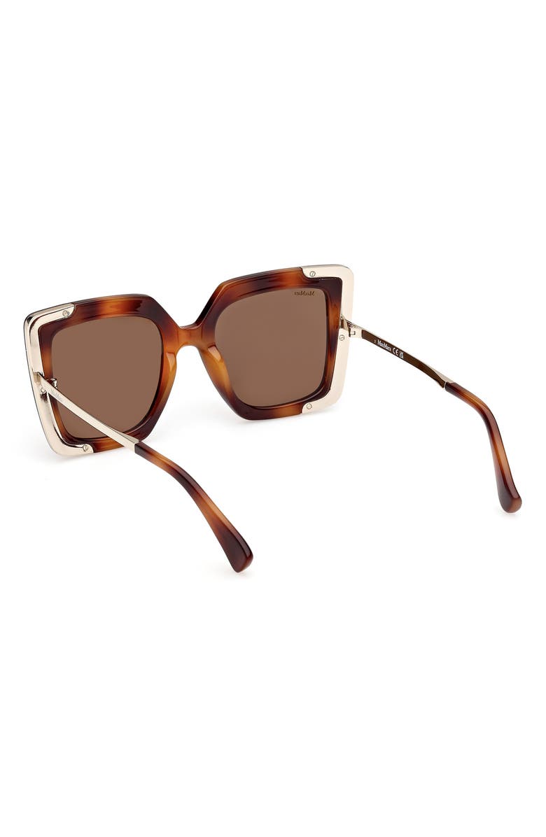 Max Mara Square Sunglasses, Alternate, color, Dark Havana / Brown