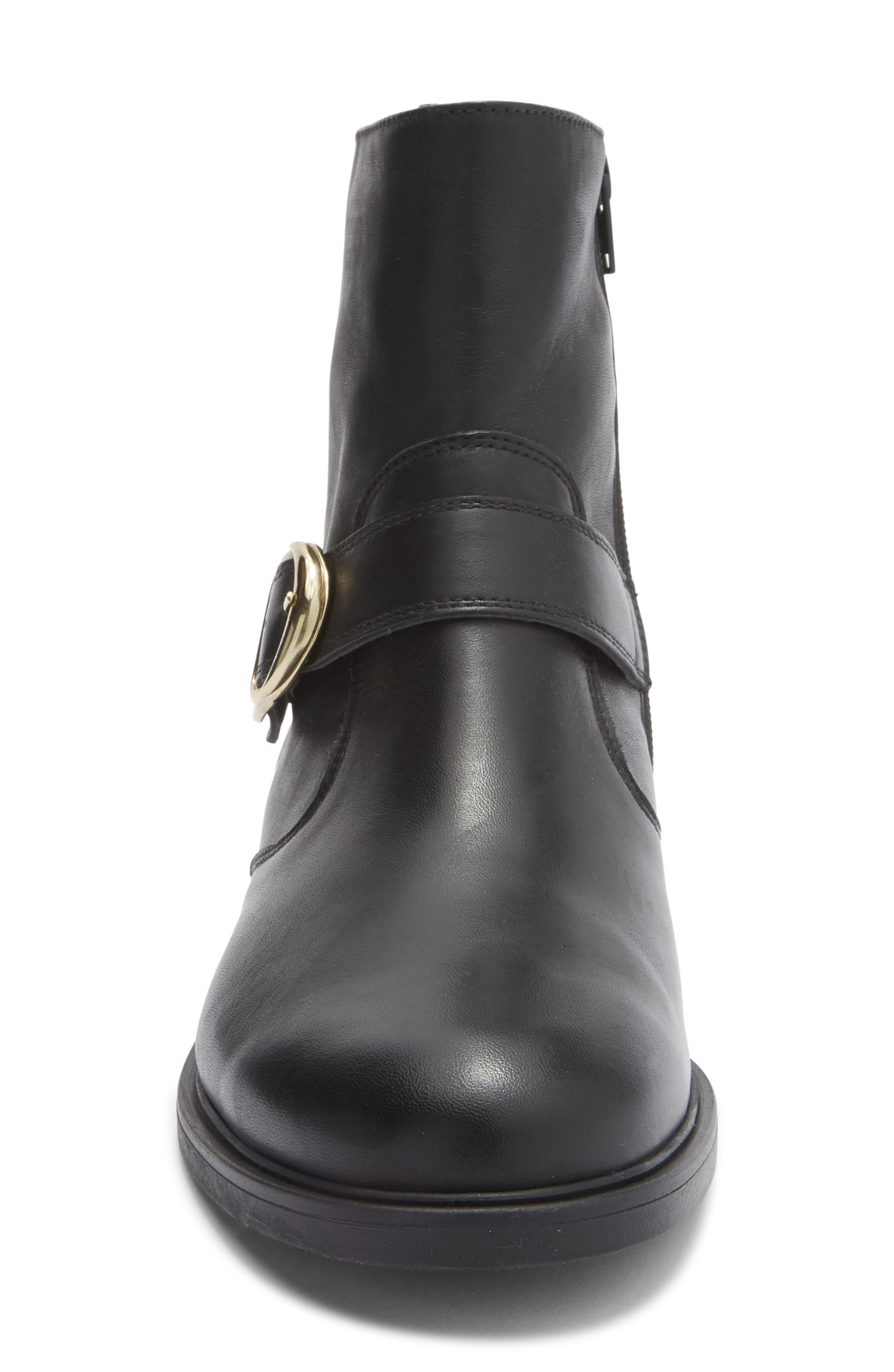 Paul Green Dakota Buckle Ankle Boot, Alternate, color, Black Leather