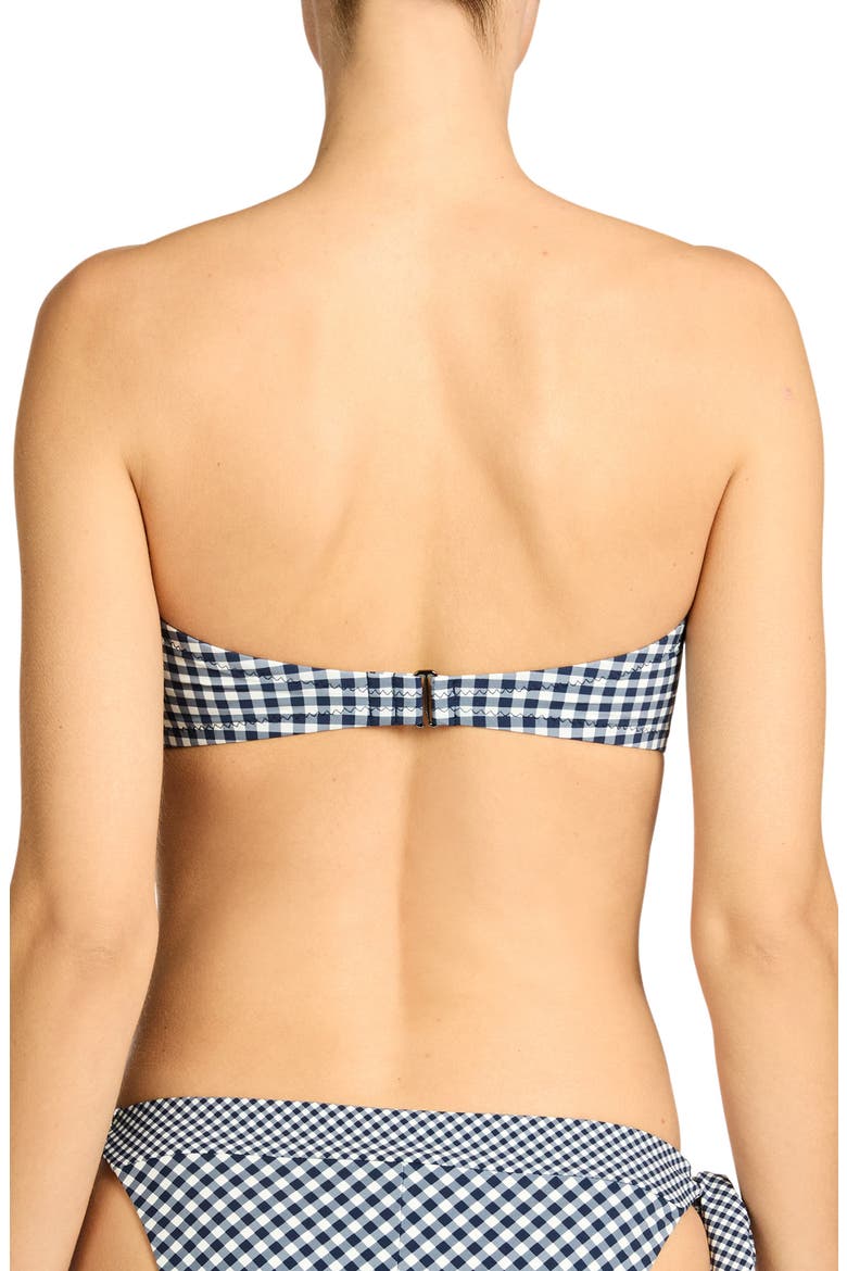 Brigitte Bandeau Bikini Top, Alternate, color, NAVY/ CREAM