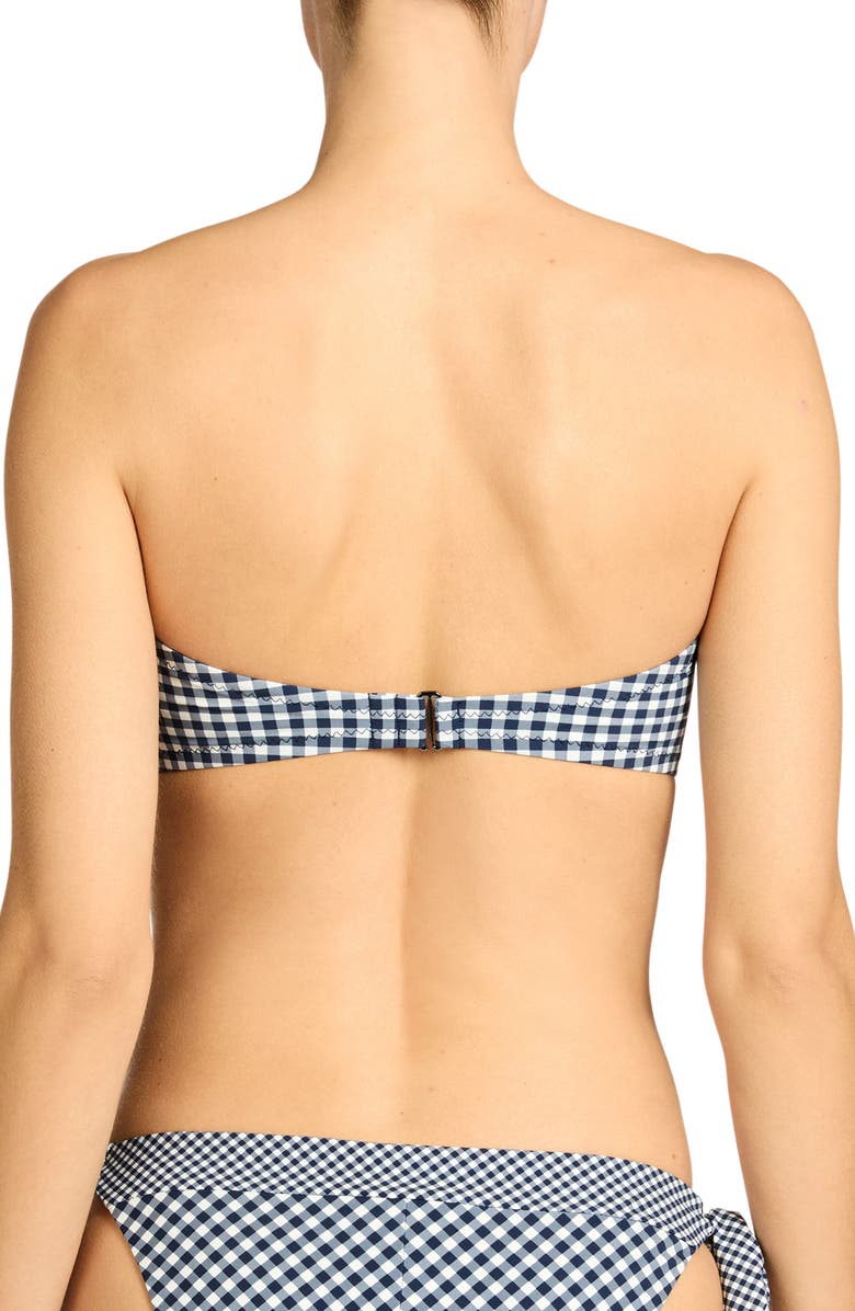 Robin Piccone Brigitte Bandeau Bikini Top, Alternate, color, Navy/ Cream