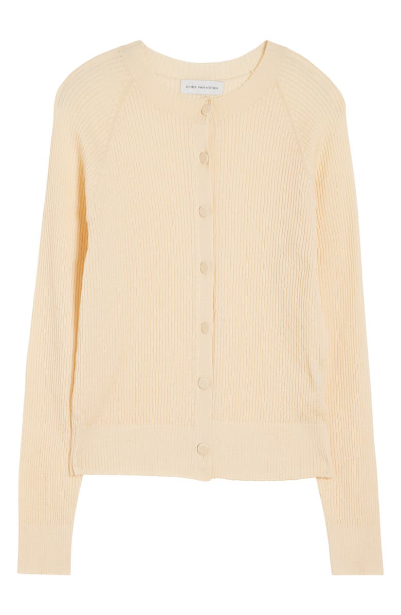 Dries Van Noten Tobinas Cotton Cardigan, Alternate, color, Cream