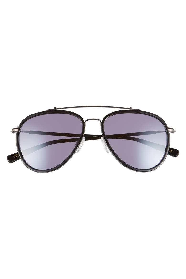 The Last 57mm Aviator Sunglasses, Alternate, color, BLACK SNAKE GRAY