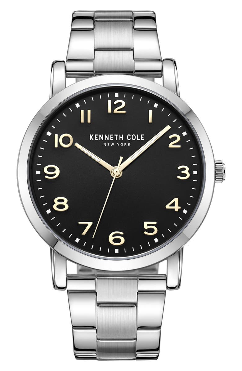 Kenneth Cole Classic 3-Hand Bracelet Watch, 43mm, Main, color, Silver