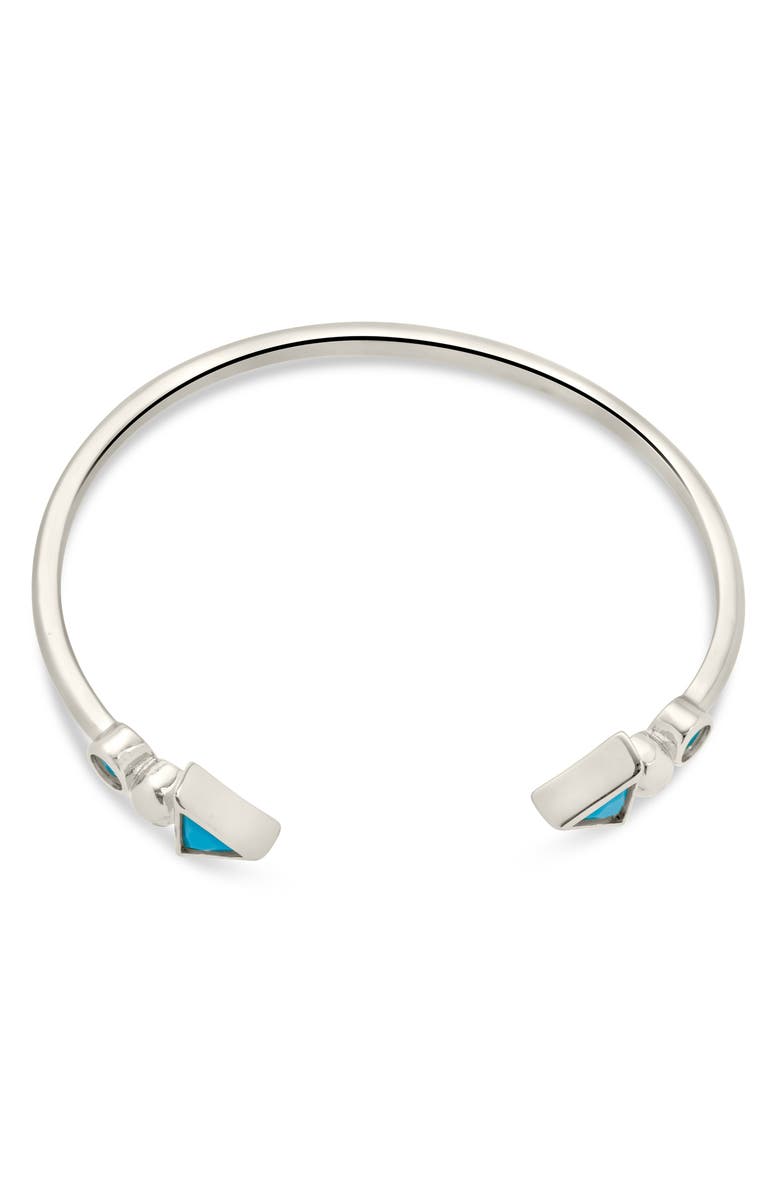 Sterling Forever Kalena Turquoise Open Cuff Bracelet, Alternate, color, Silver