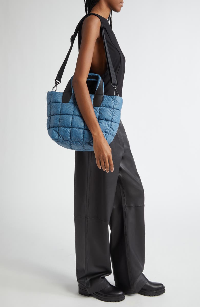 VeeCollective Small Porter Water Repellent Quilted Tote, Alternate, color, Denim