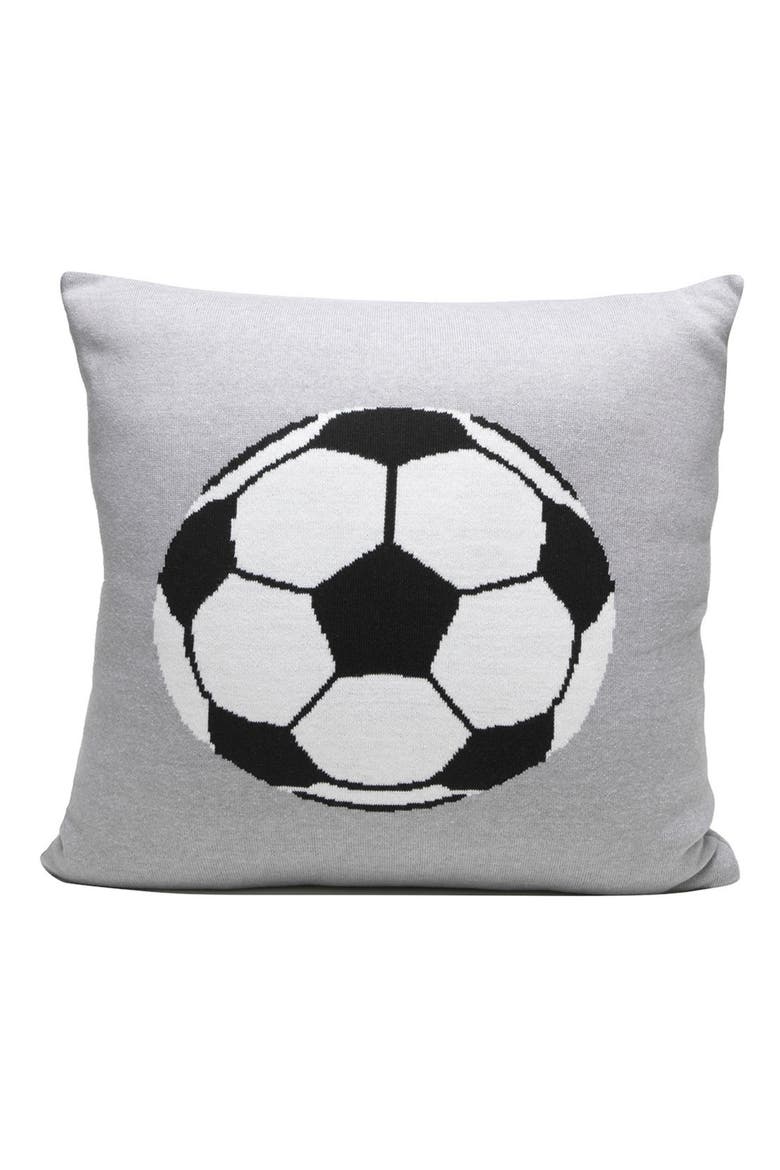 Soccer Ball Accent Pillow, Main, color, GREY