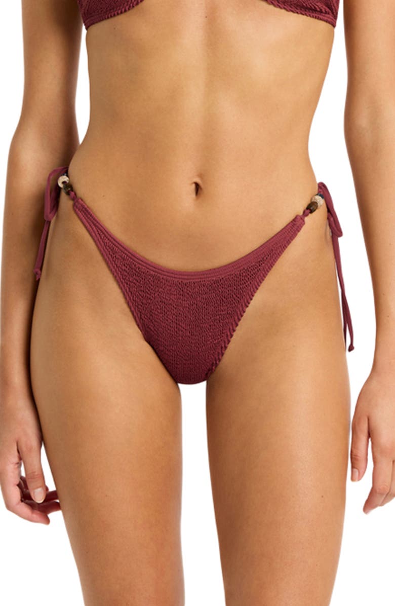 bond-eye Vista Beaded Side Tie Bikini Bottoms, Main, color, 