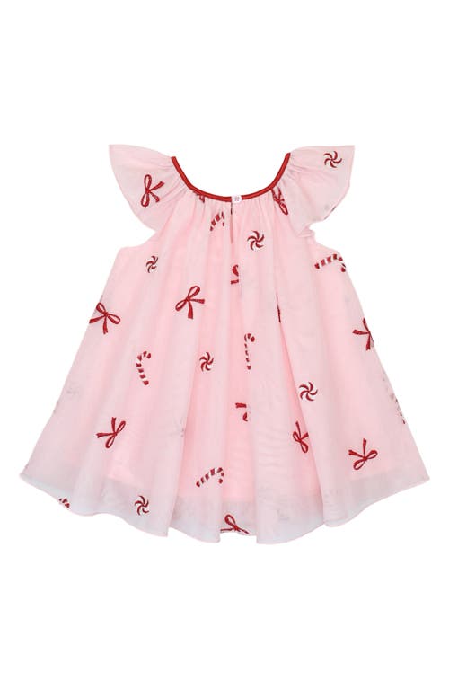 Zunie Embroidered Float Party Dress In Pink
