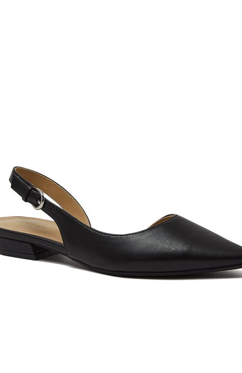 Lands' End Leather Slingback Low Heels In Black