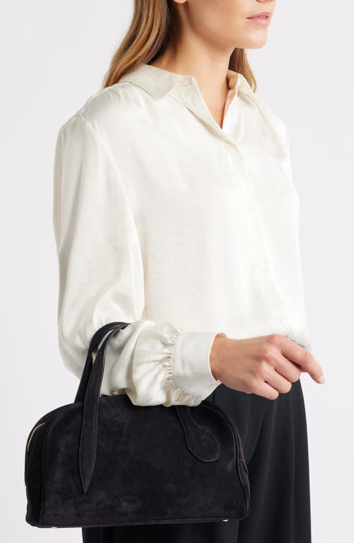 Liffner Mini Leather Bowling Crossbody Bag In Black