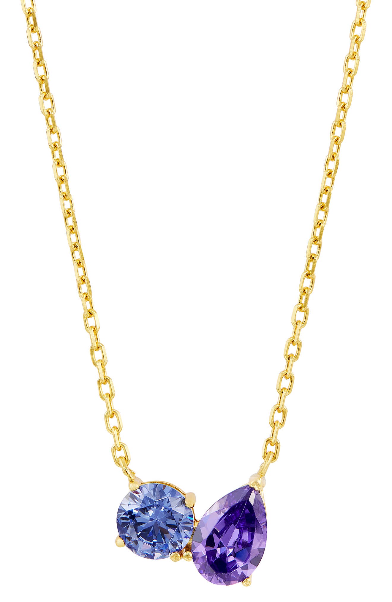 SAVVY CIE JEWELS Cubic Zirconia Toi et Moi Pendant Necklace