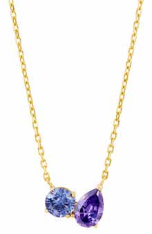 SAVVY CIE JEWELS Cubic Zirconia Toi et Moi Pendant Necklace