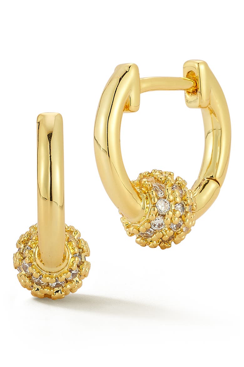 Ball Huggie Hoop Earrings, Main, color, GOLD