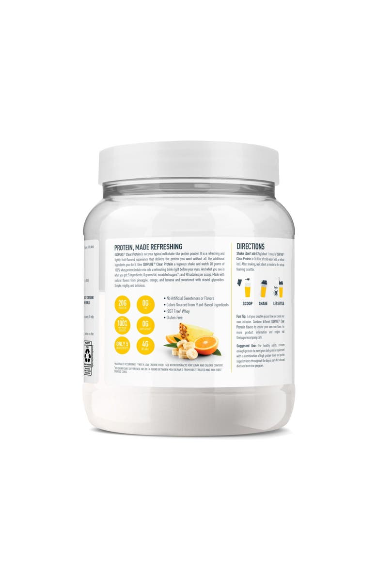 Clear Low Carb Whey Protein Isolate Powder Pineapple Orange Banana, Alternate, color, None