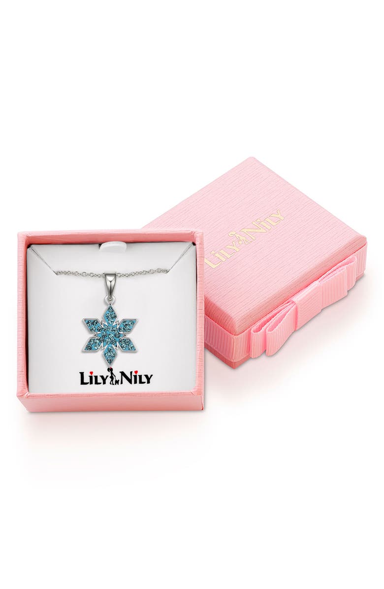 Lily Nily Kids' Crystal Snowflake Pendant Necklace, Alternate, color, Blue