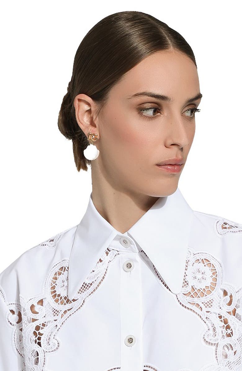 Dolce&Gabbana DG Logo Shell Drop Earrings, Alternate, color, 
