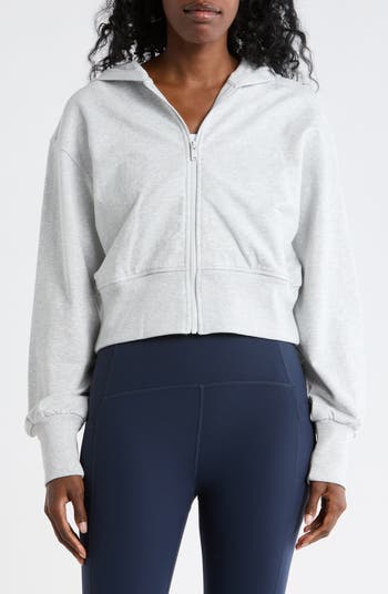 Z by Zella Relay French Terry Crop Full Zip Hoodie | Nordstromrack