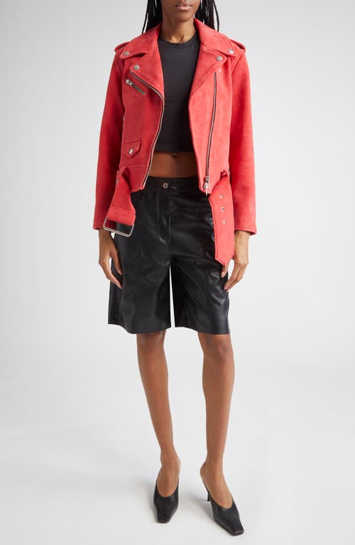 Stand Studio Julieta High Waist Faux Leather Bermuda Shorts In Black
