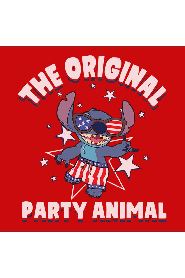 Boys Lilo & Stitch The Original Party Animal T Shirt, Alternate, color, Red