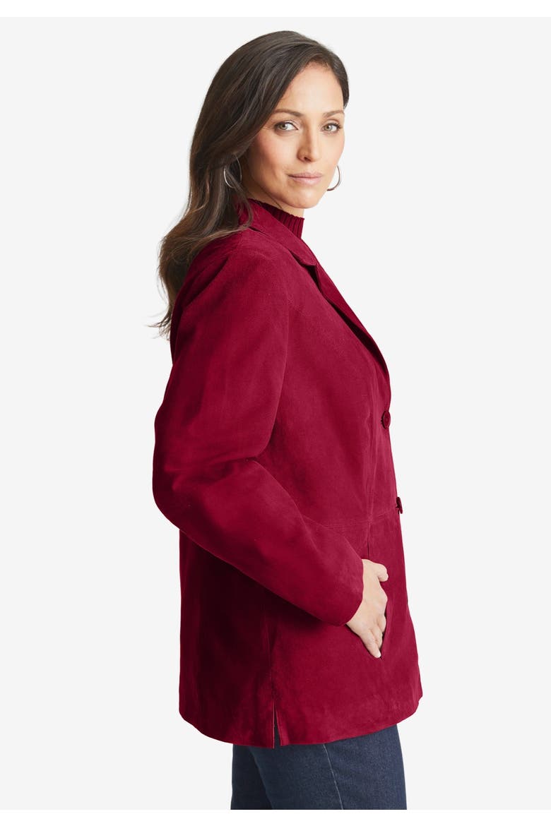 Suede Blazer, Alternate, color, DARK SAPPHIRE