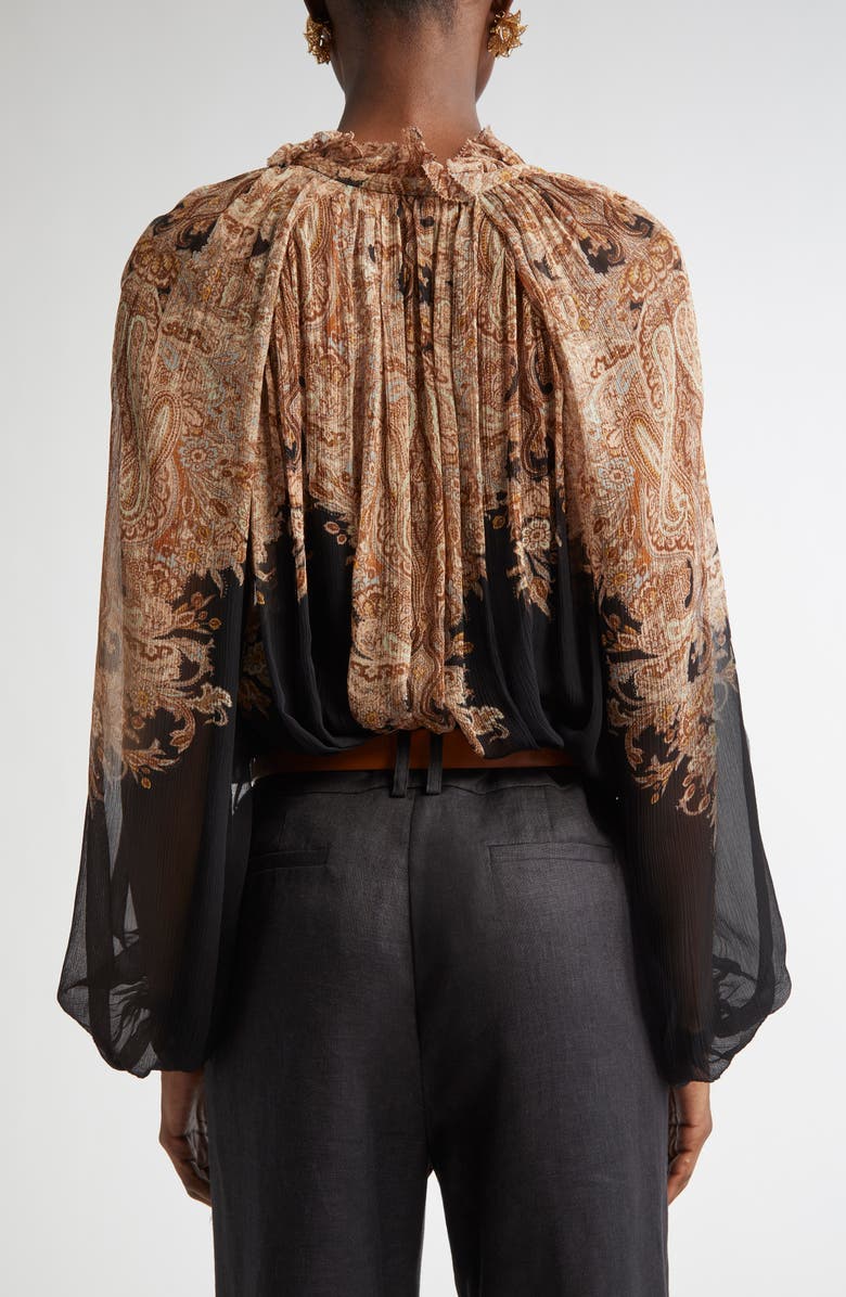 Zimmermann Dawning Placed Paisley Peasant Top, Alternate, color,