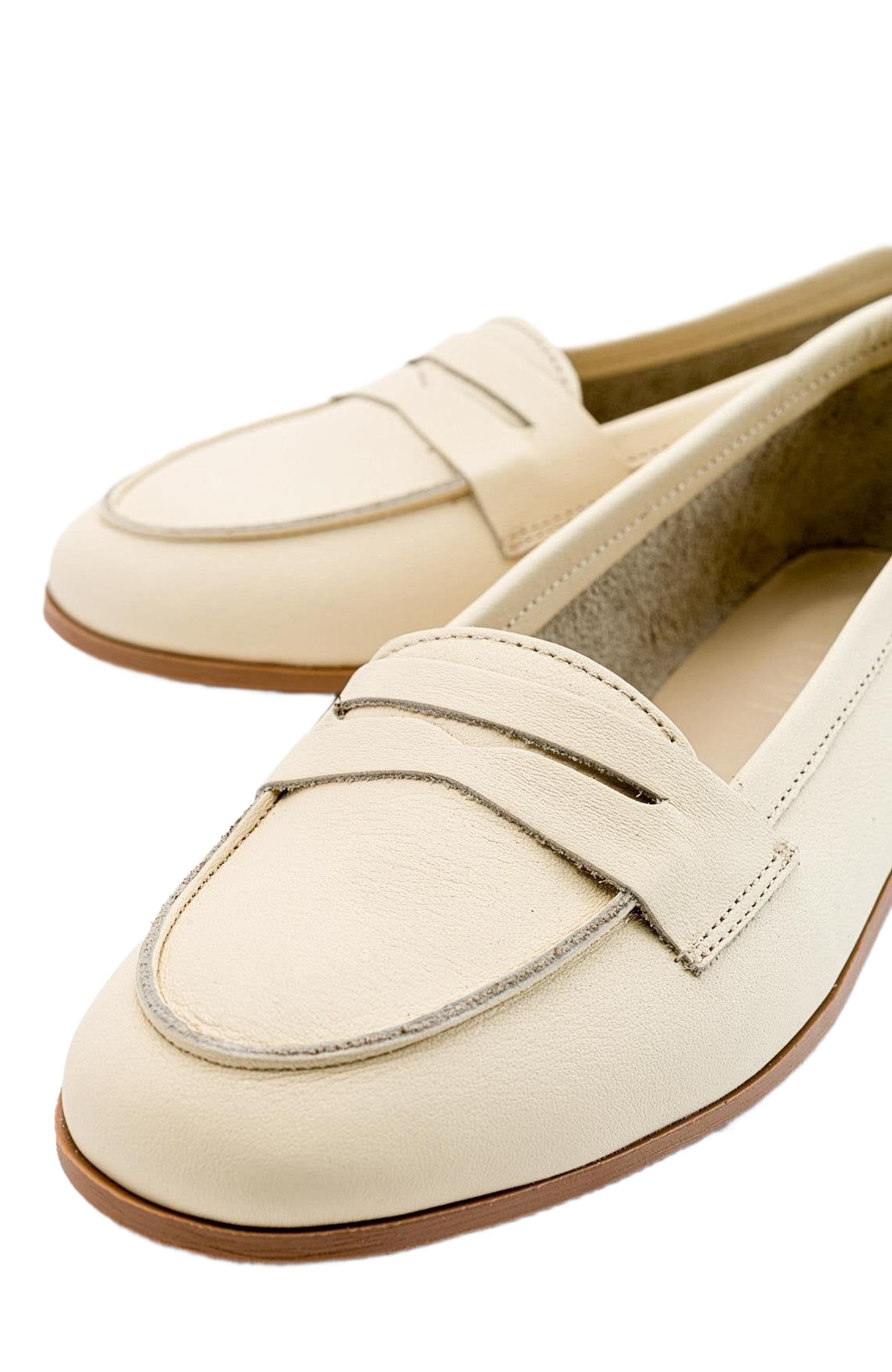 Dorothy Leather Loafer, Alternate, color, Light Beige Leather