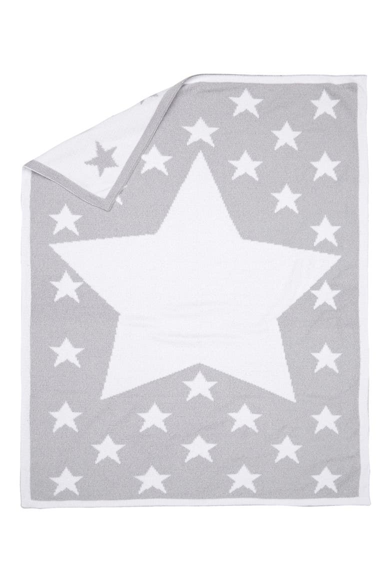 Chenille Baby Blanket, Main, color, GREY MICRO STAR