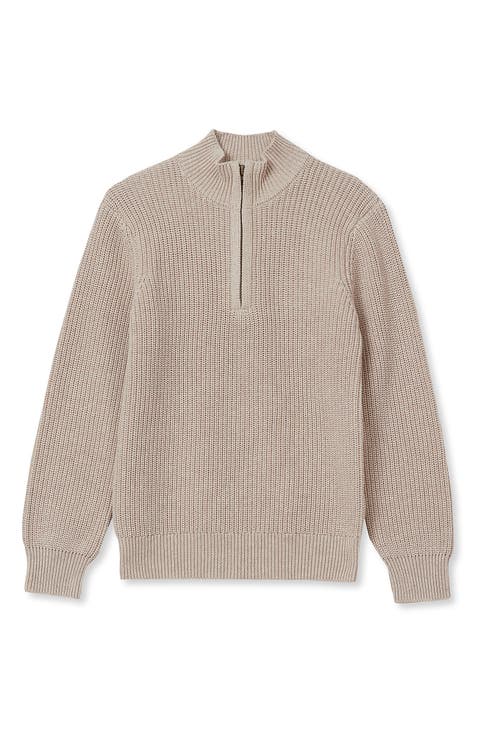 Boys Quarter Zip Chunky Sweater