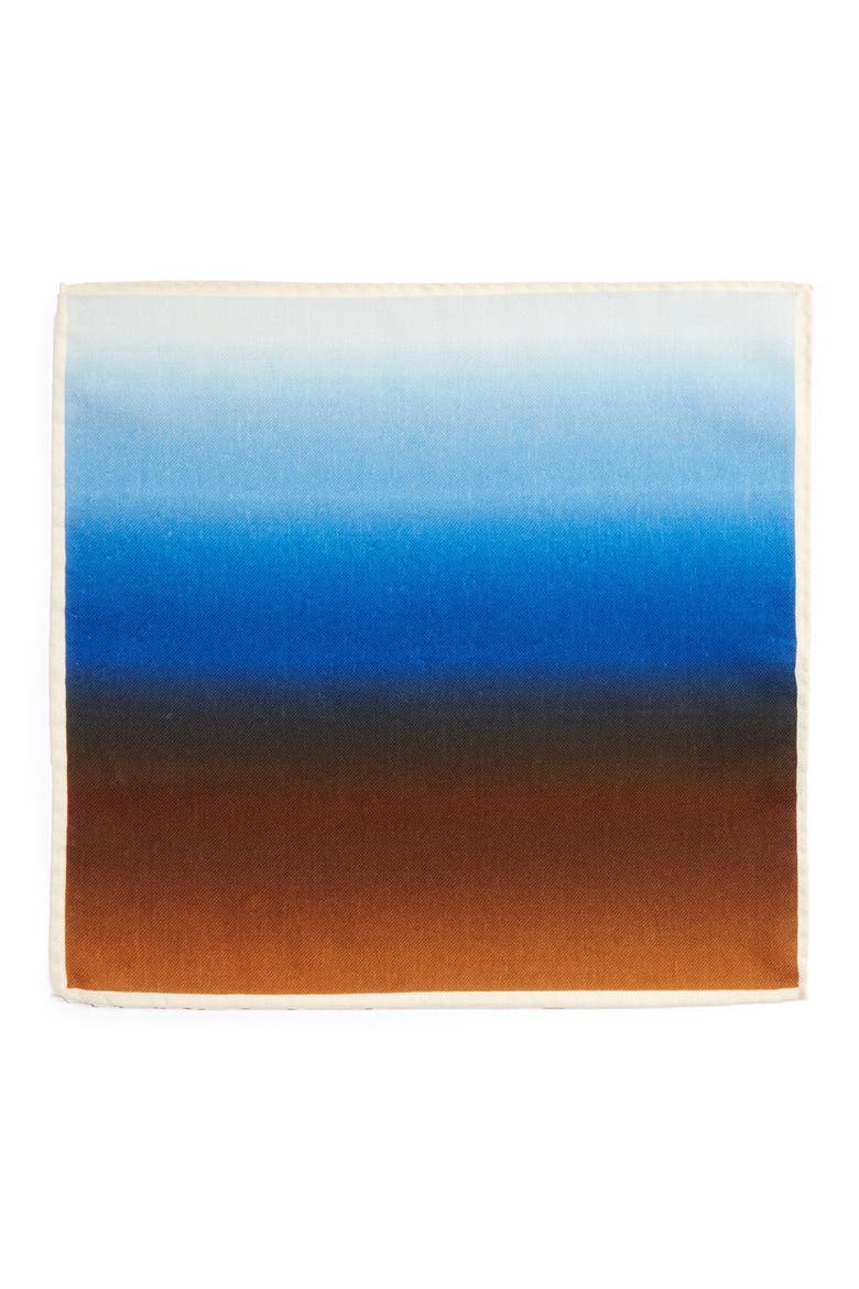 Ombré Wool Pocket Square, Alternate, color, BROWN