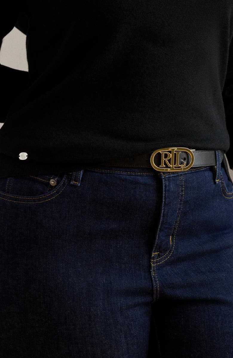 Lauren Ralph Lauren Crewneck Cotton Blend Sweater, Alternate, color, Black