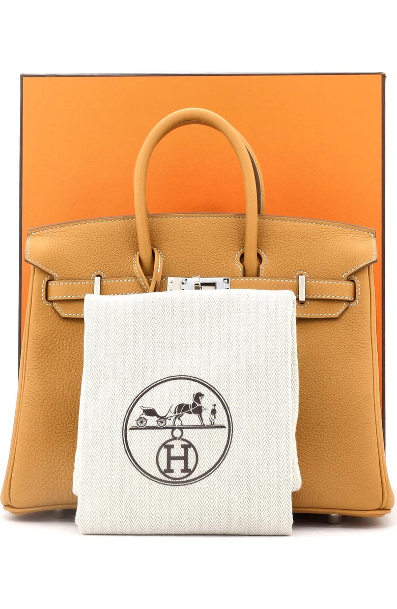 Pre-Owned Hermes Birkin Handbag Brown Clemence with Palladium Hardware 25, Alternate, color, Natural Sable