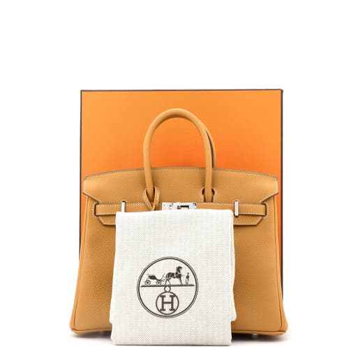 Pre-owned Hermes Hermes Birkin Handbag Brown Clemence With Palladium Hardware 25 In Brown