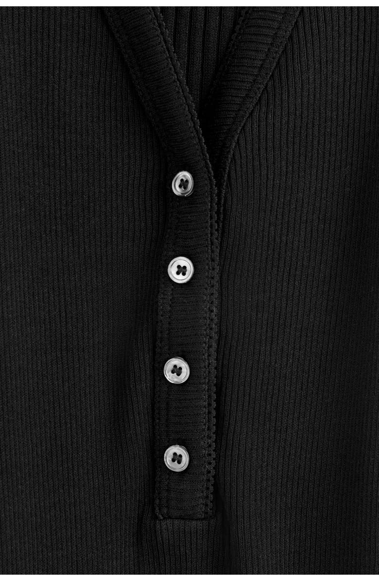 COS Ribbed-knit Henley Tank Top, Alternate, color, Black