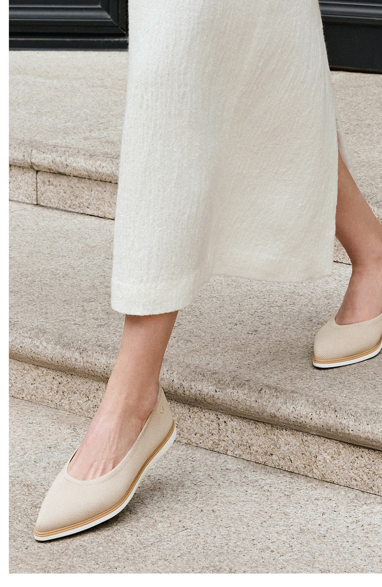 VIVAIA Pointed-Toe All-Day Standing Flats, Alternate, color, Almond