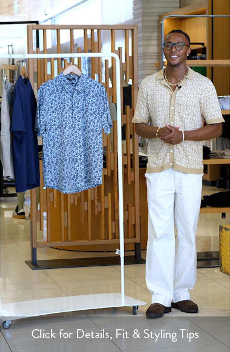 Floral Short Sleeve Button-Up Shirt, sales video thumbnail