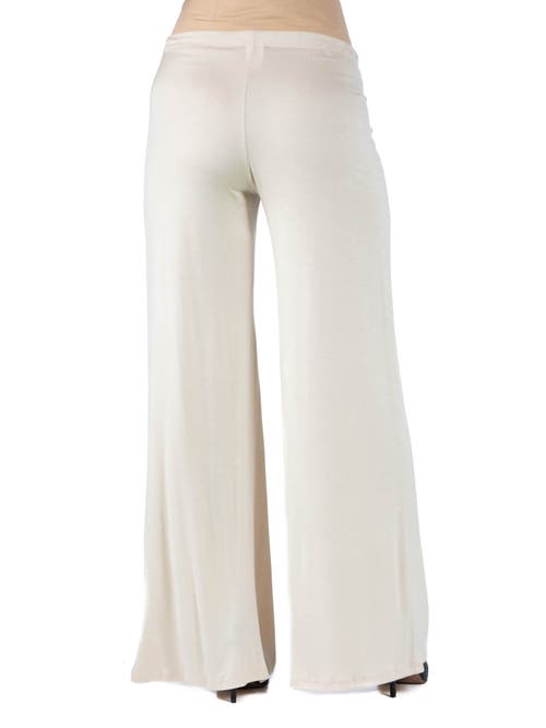 24seven Comfort Apparel Maternity Solid Color Palazzo Pants In Multi