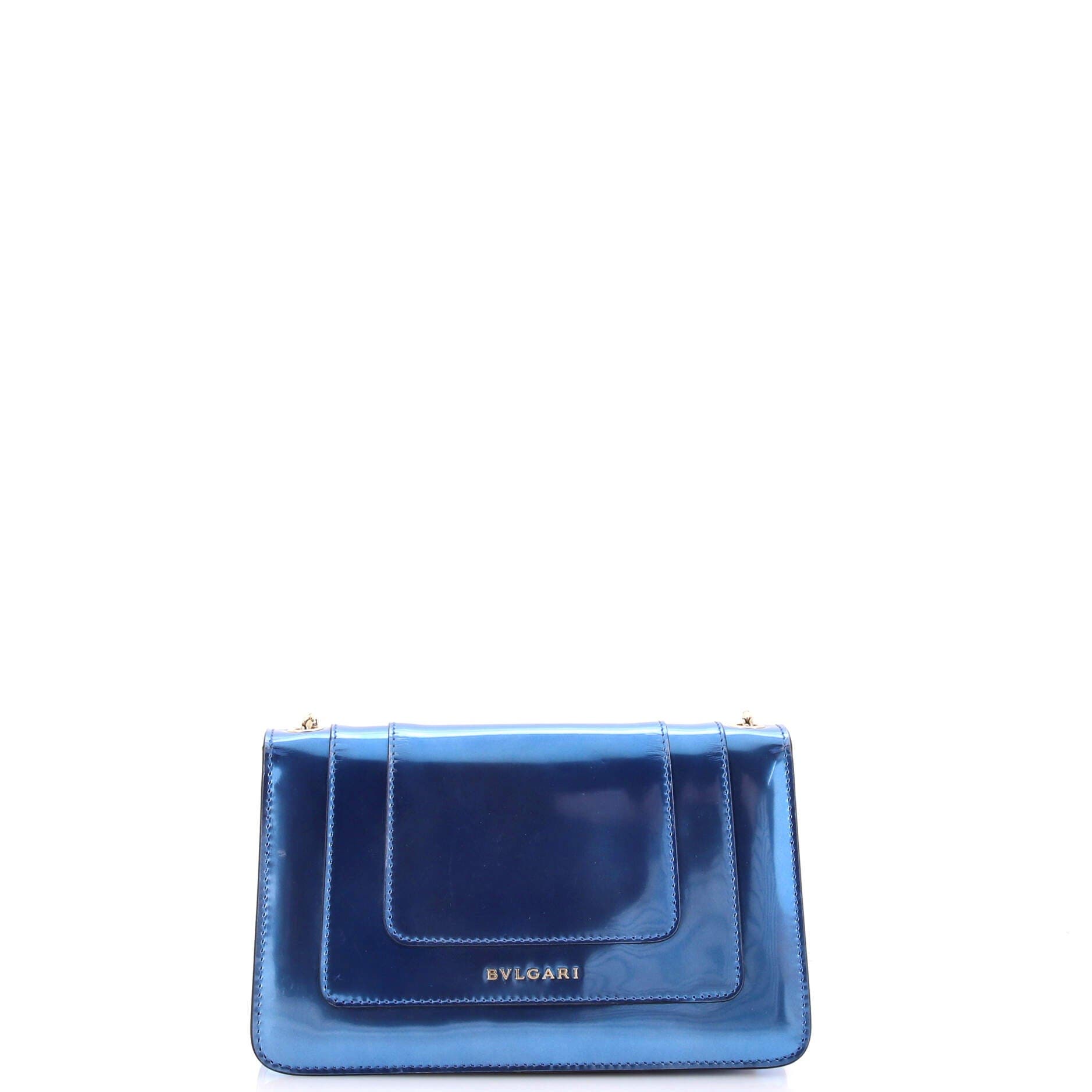 Serpenti Forever Shoulder Bag Metallic Leather Small, Alternate, color, Blue