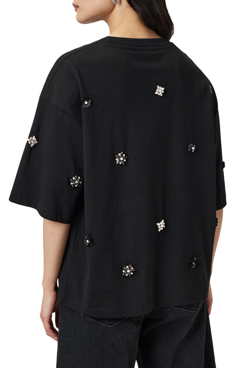 AllSaints Amelie Embellished Top, Alternate, color, Black
