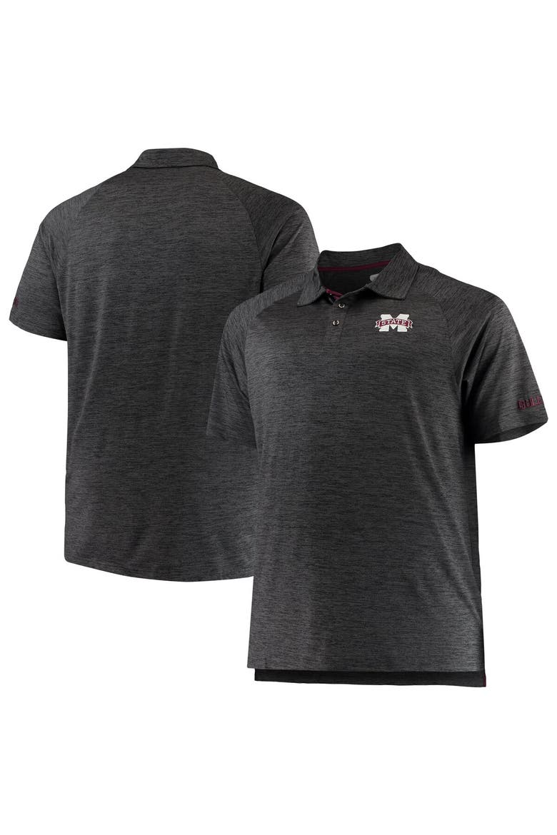 Men's Colosseum Black Mississippi State Bulldogs Big & Tall Down Swing Polo, Alternate, color, Black