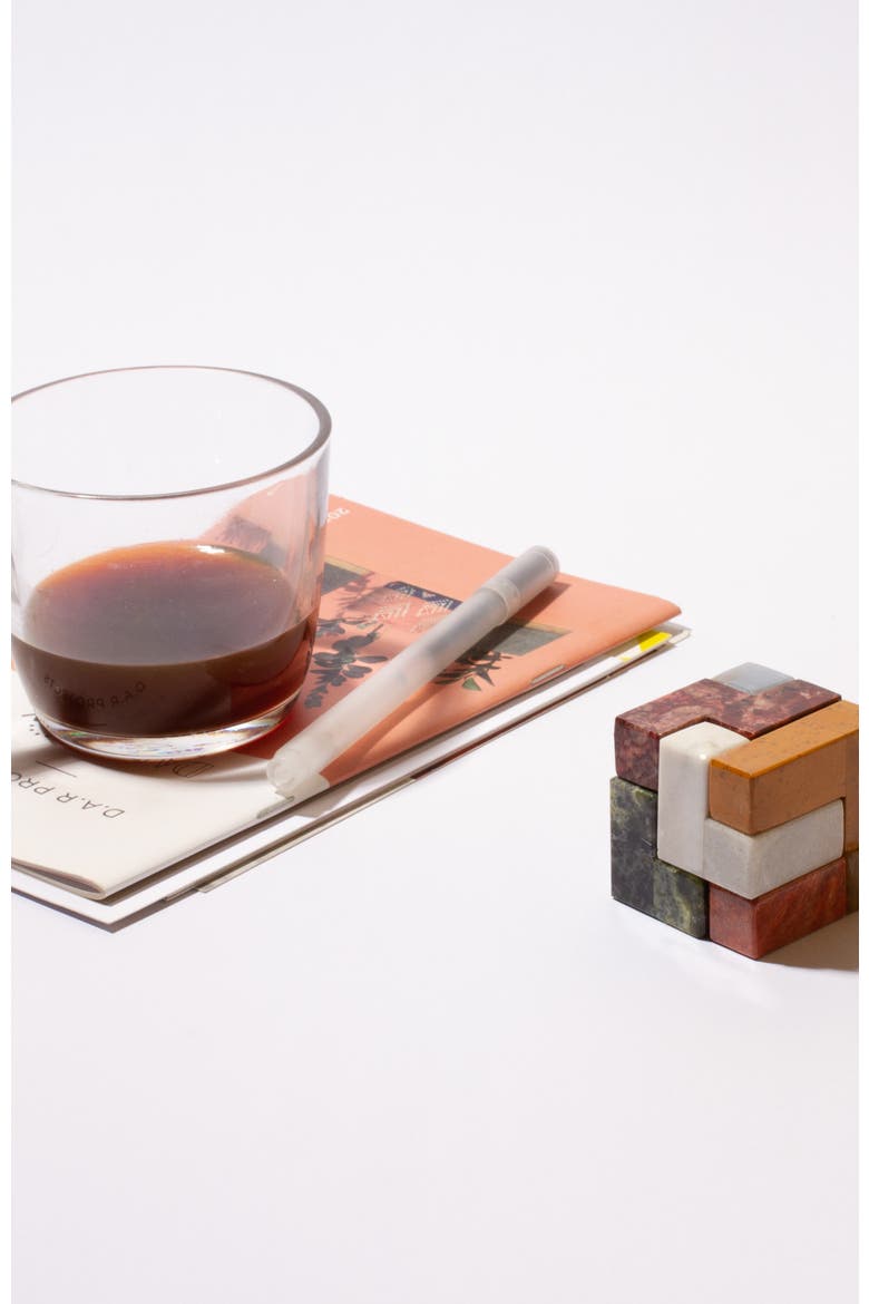 Soma Cube 3D Gemstone Puzzle, Alternate, color, Multi