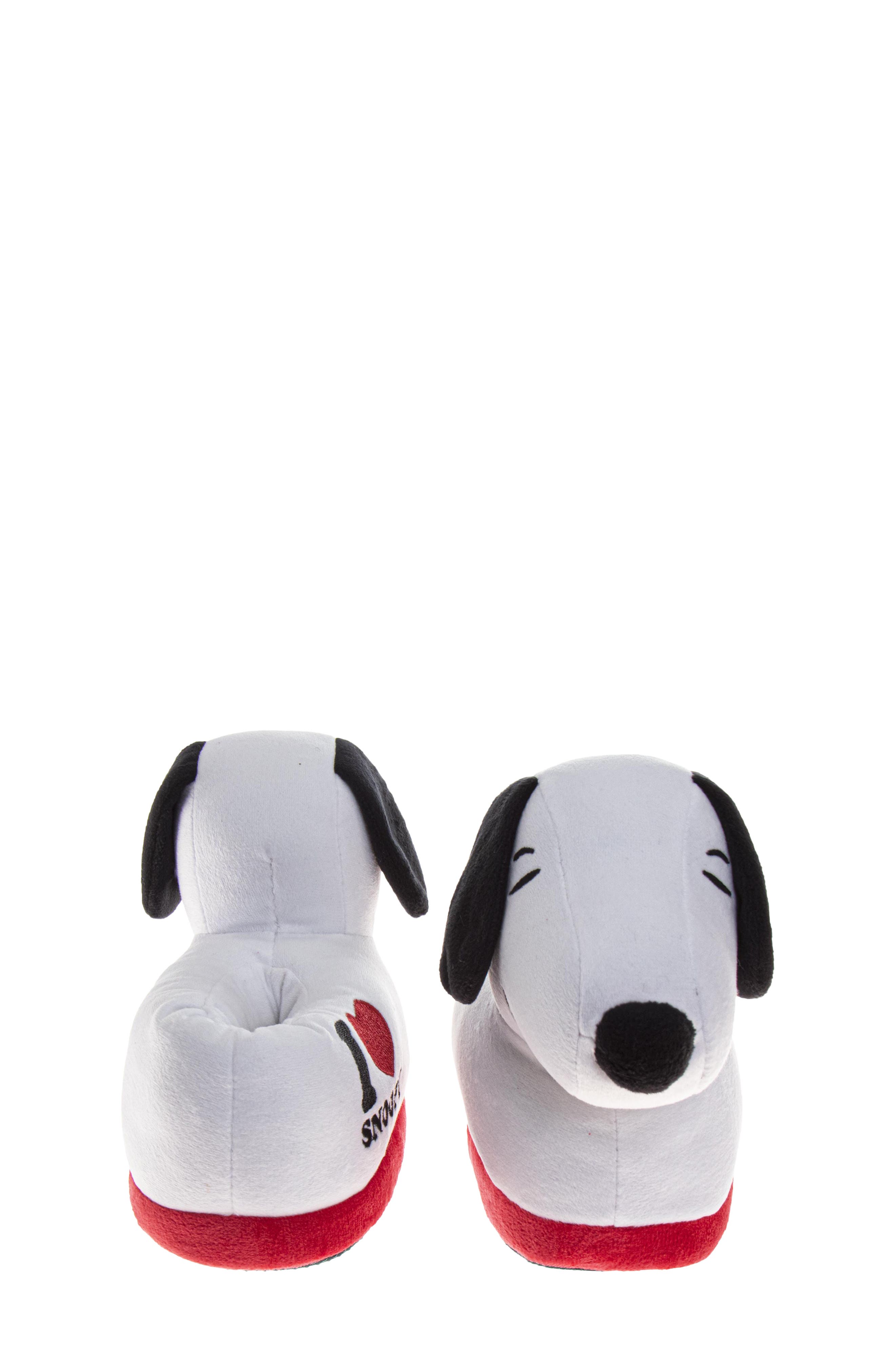 Kids' 3D Plush Snoopy Slipper, Alternate, color, WHITE