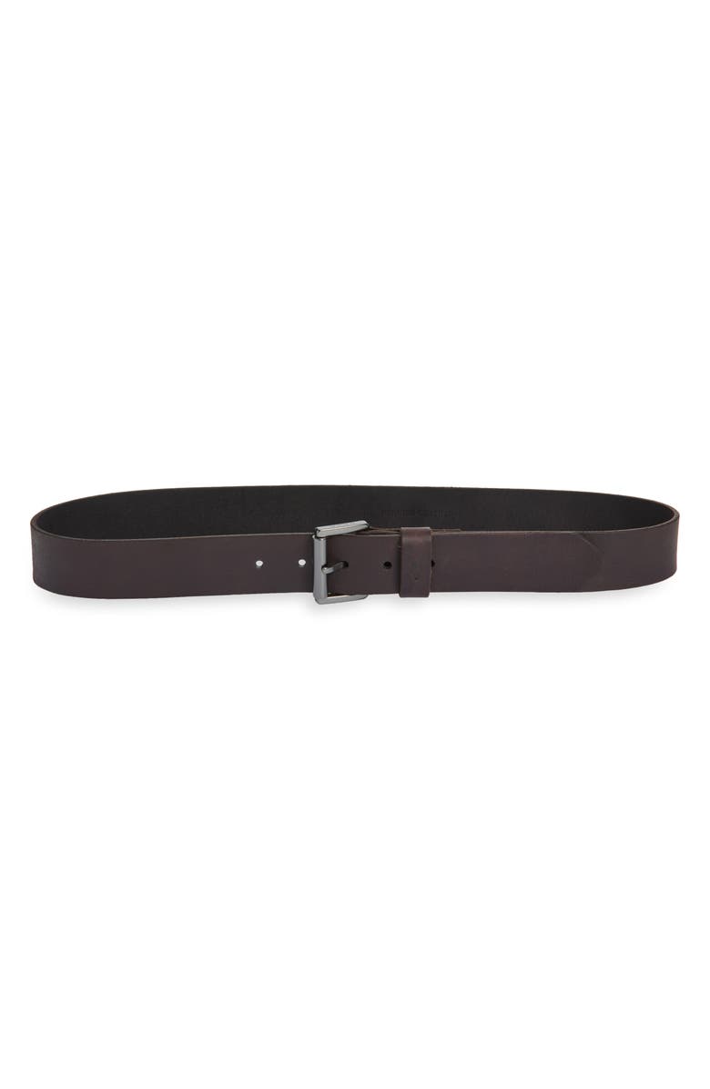 AllSaints Leather Belt, Main, color, Bitter Brown