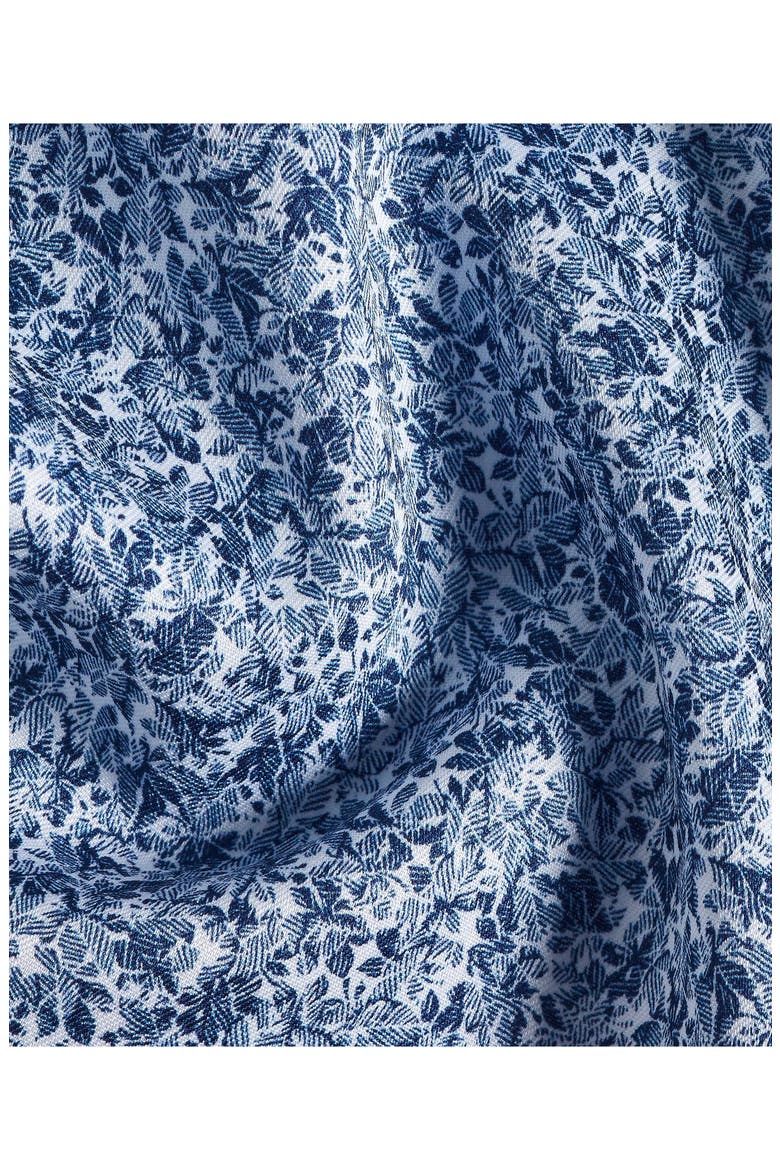 Botanical Print Short Sleeve Cotton Button-Up Shirt, Alternate, color, NAVY