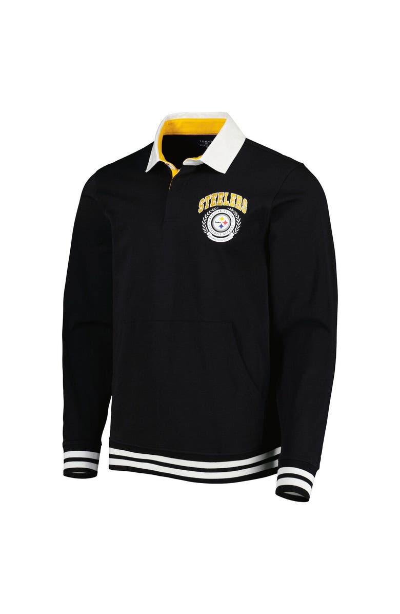 Tommy Hilfiger Men's Tommy Hilfiger Black Pittsburgh Steelers Cody Long Sleeve Polo, Alternate, color, 